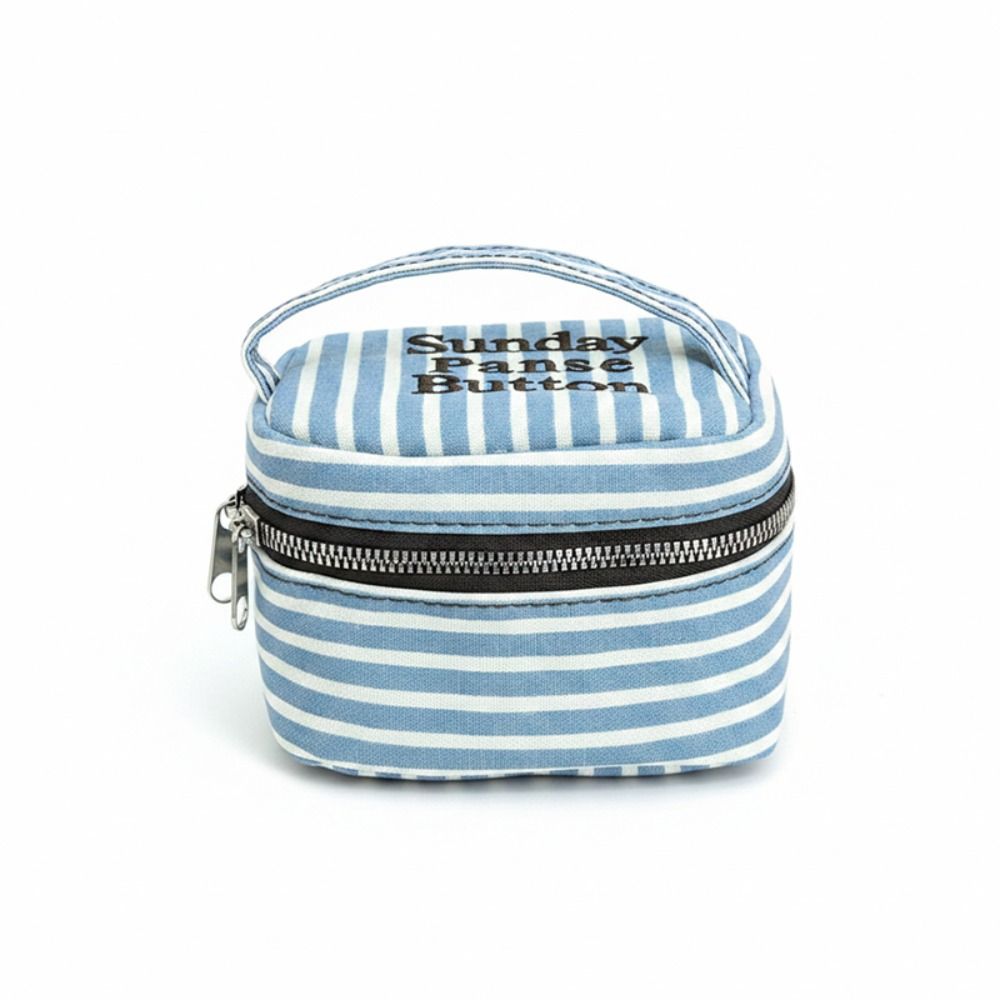 Cosmetic Bags - Scatola portaoggetti quadrata portatile a righe
