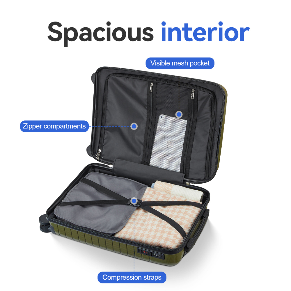 Set di 5 valigie rigide in PP, - Foldable Rolling Luggage Bag recensione e prezzo